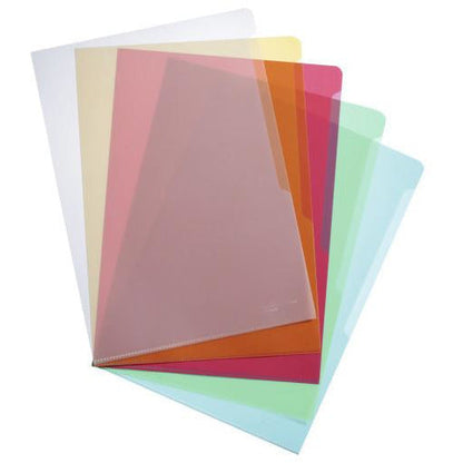 Durable A4 Transparent Color L-Shape File - Pack of 50