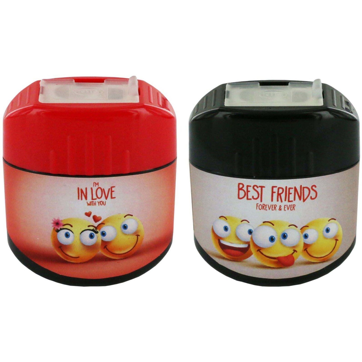 Kum Pencil Sharpener Twin Blades Smiley In Love Oval Bin