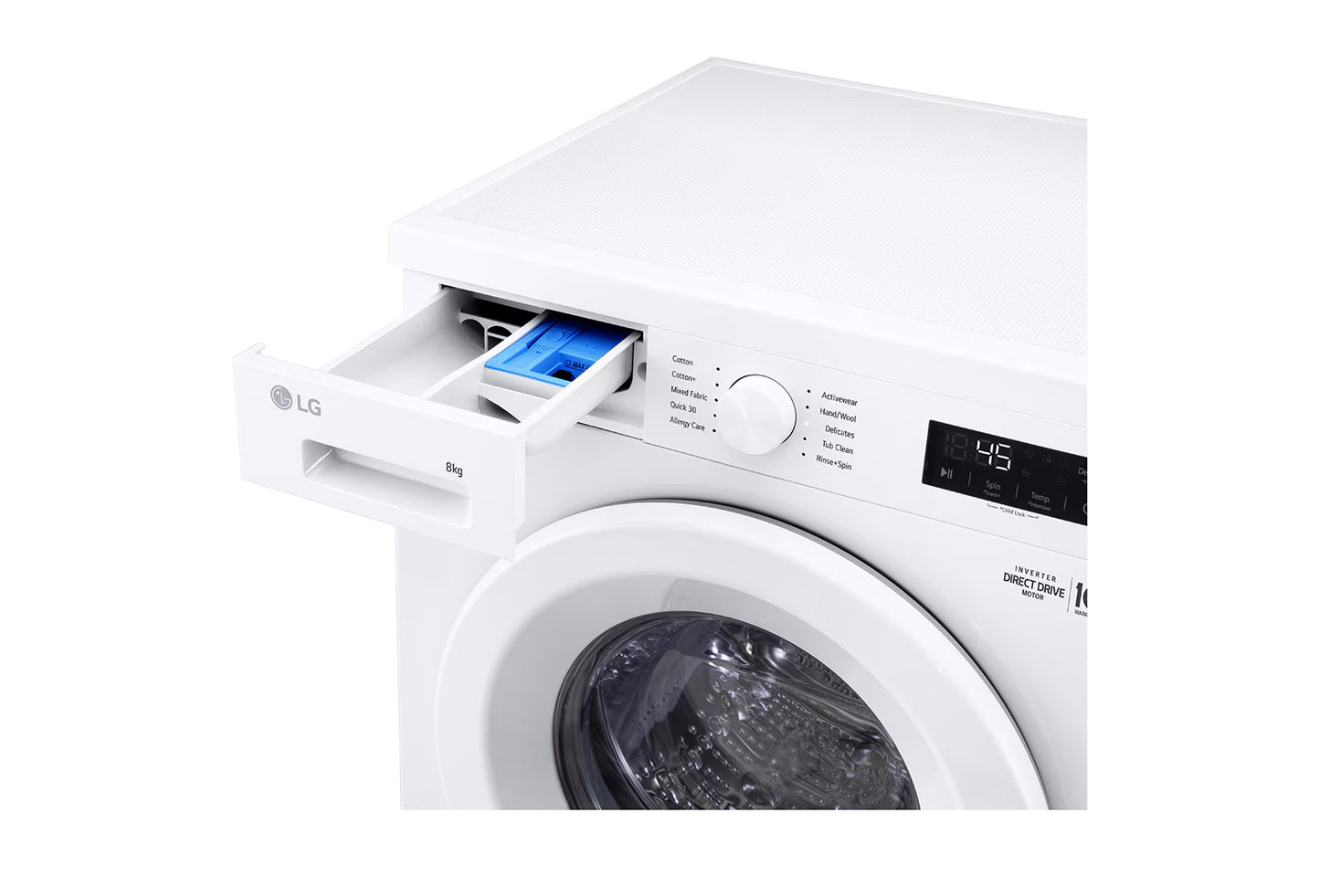 Front Load Washer 8KG , Direct Drive Motor, Smart Diagnosis, White Color