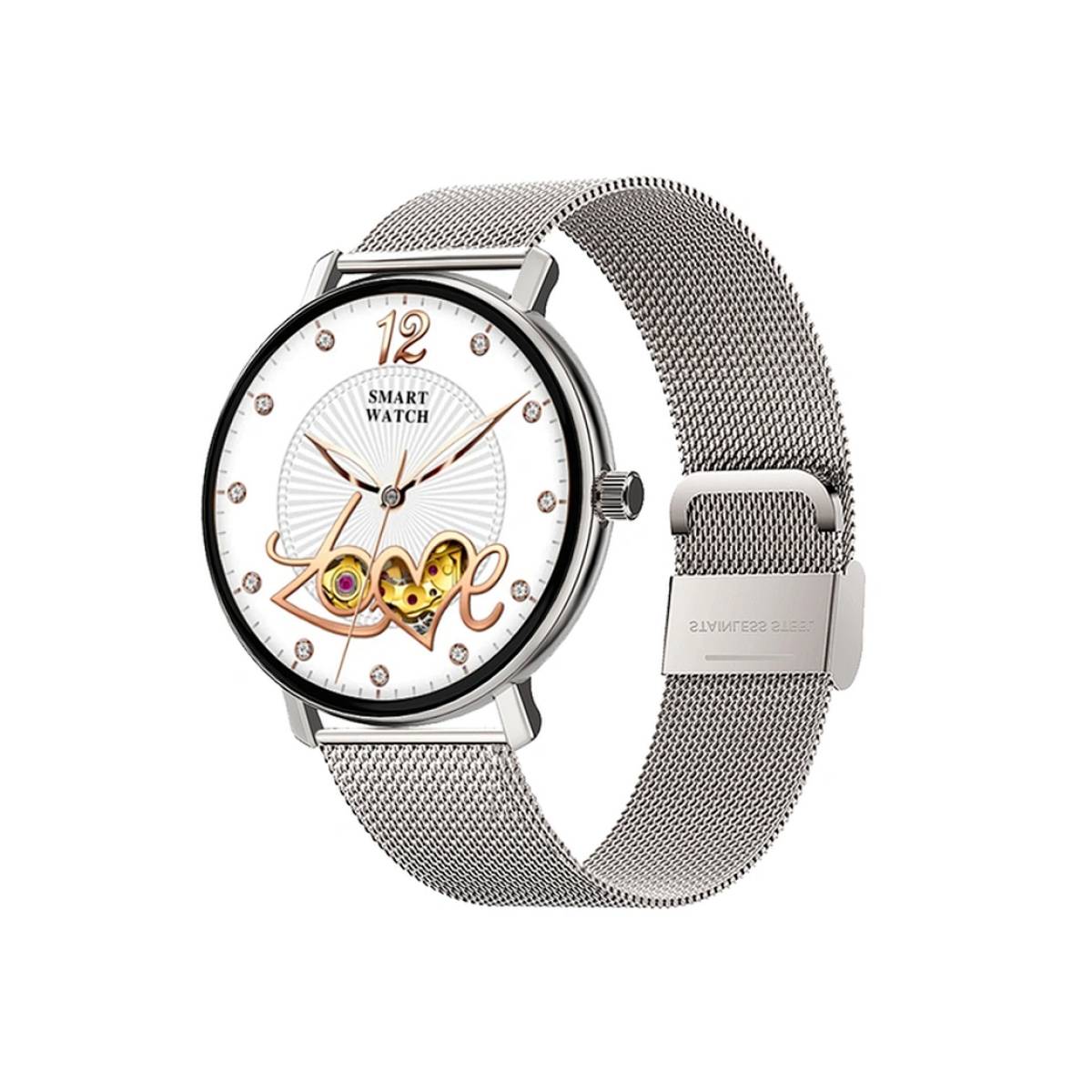 WiWU SW07 Smart Watch, IP68 Waterproof, Screen Size 1.32" AMOLED, Health Tracking ,Voice Assistant, Multi-Sport Modes, Silver