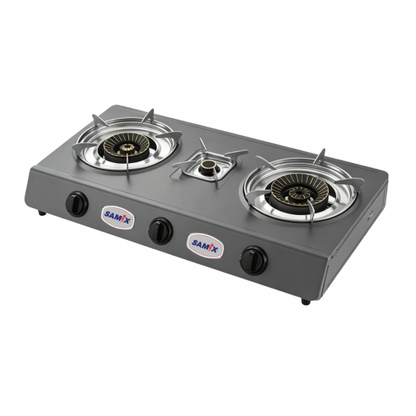Samix Gas Hob Steel 3 Burners Dark Gray 3A-01TRBP