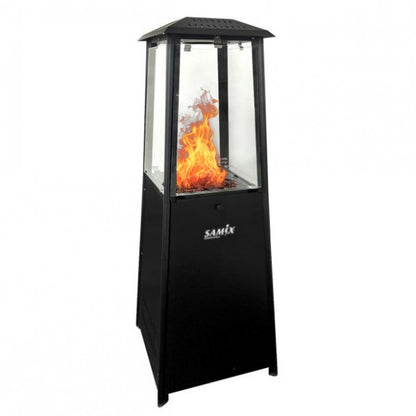 Samix Outdoor Square Pyramid Patio Gas Heater Black