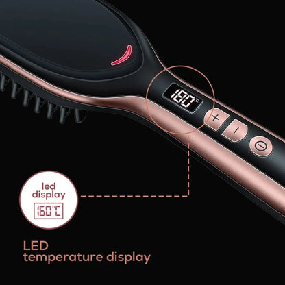 Beurer Hair Straightener Brush, 200Watts, Black - HS 60