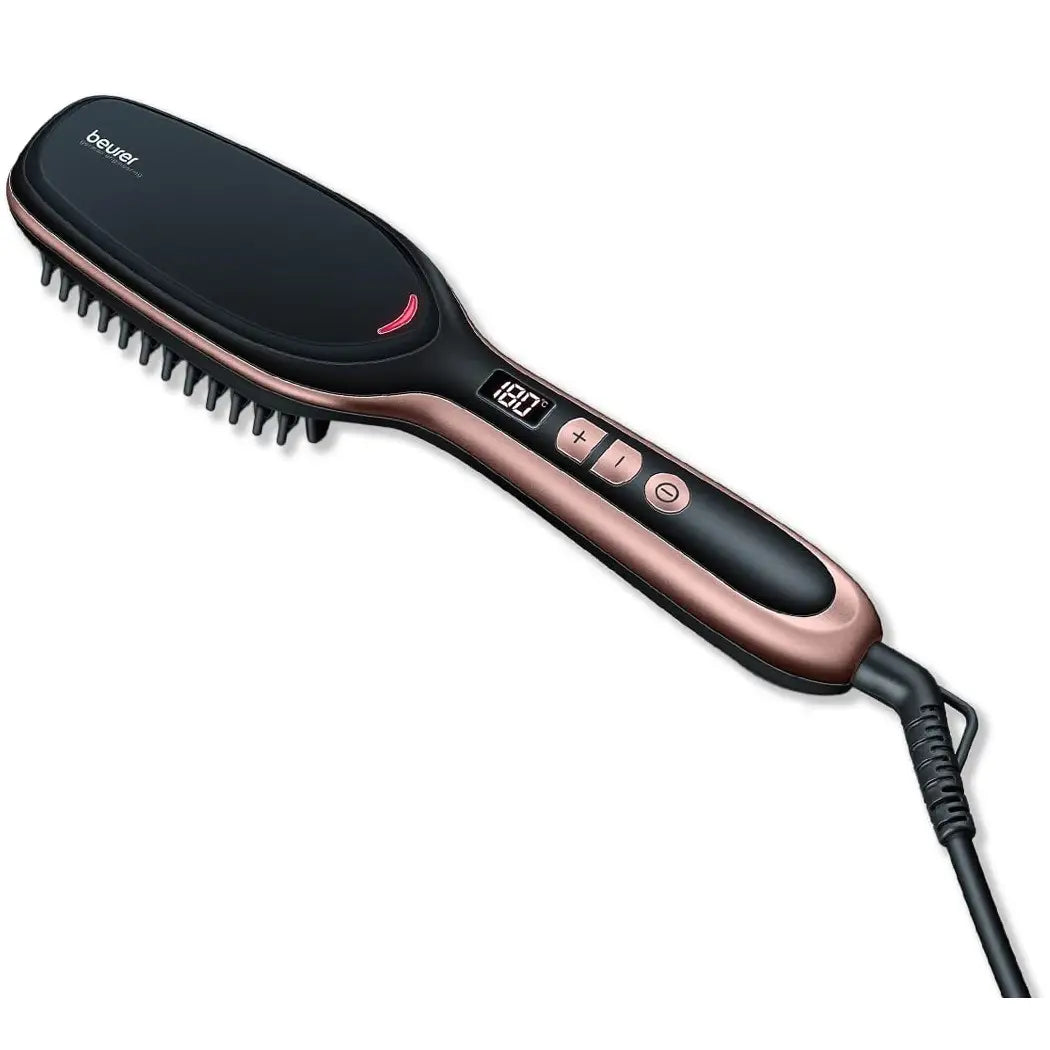 Beurer Hair Straightener Brush, 200Watts, Black - HS 60