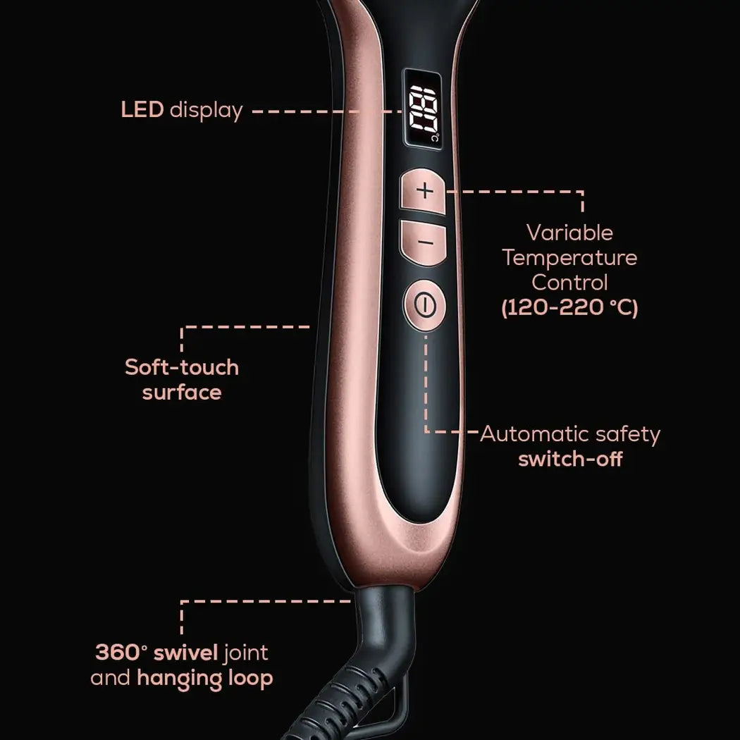 Beurer Hair Straightener Brush, 200Watts, Black - HS 60