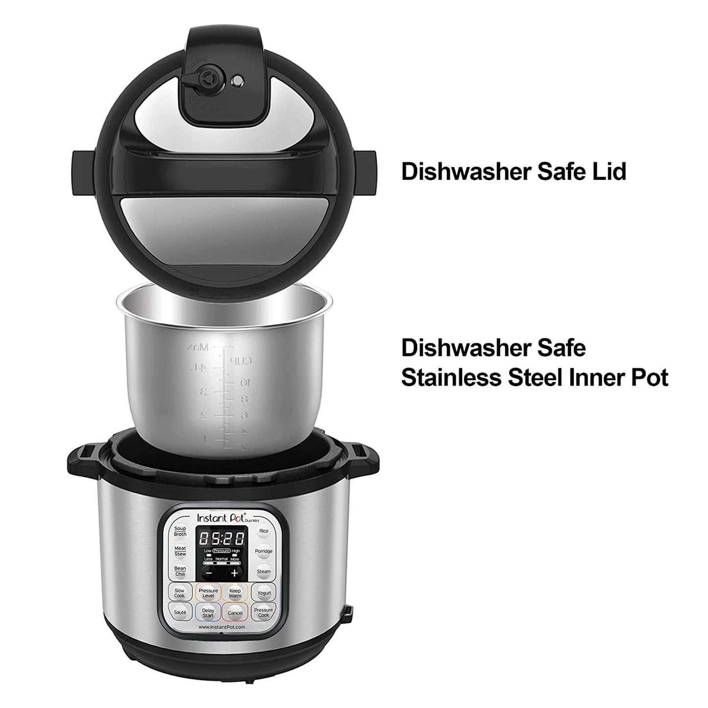 Instant Pot Instant Duo8 7 In 1 Electric Programmable Pressure Cooker, Black/Stainless Steel, 8 L