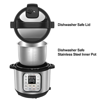 Instant Pot Instant Duo8 7 In 1 Electric Programmable Pressure Cooker, Black/Stainless Steel, 8 L
