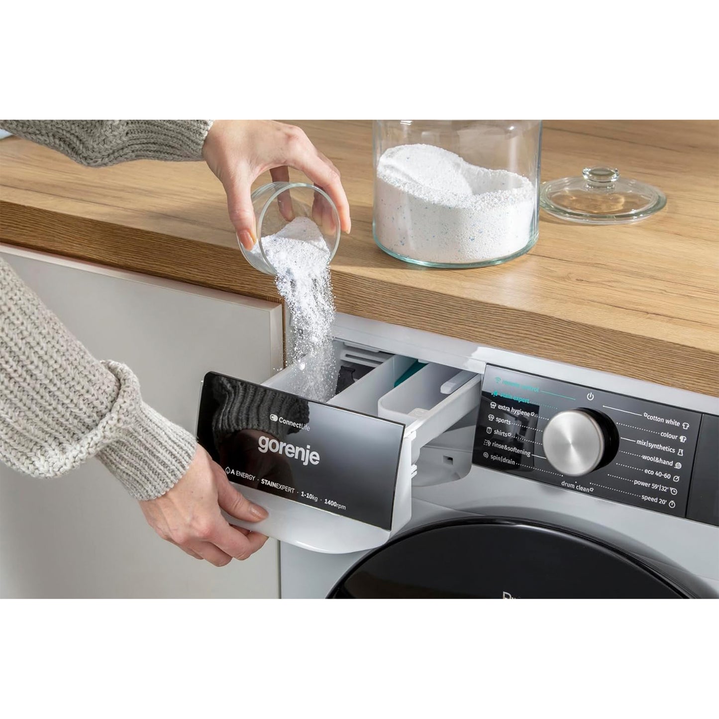 Gorenje Washing Machine 11 KG 1400 RPM Smart WIFI White A+++ (WNS114A3TWIFI)