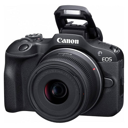 Canon EOS R100 Mirrorless Camera RF-S18-45mm F4.5-6.3 is STM Lens Kit, 24.1 Megapixel CMOS (APS-C) Sensor, 4K Video, RF Mount, Black (6052C013AC)