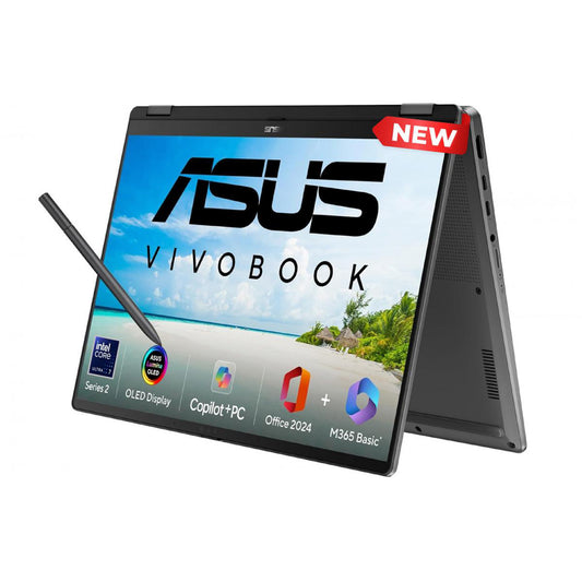 Laptop ASUS Vivobook 14 Flip (2025) NEW Intel® Core™ Ultra 7 Processor 256V, Intel® Arc™ Graphics up to 47TOPS 14.0-inch Touch OLED WUXGA (1920 x 1200) w/ Stylus - Windows 11 Home (TP3407SA-QL039W)