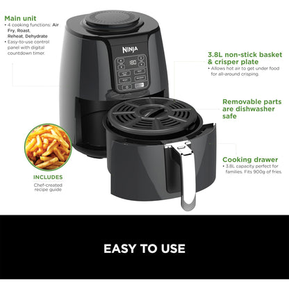 Ninja Air Fryer with 4 Cooking Functions, Air Fry, Roast, Reheat, Dehydrate (AF100ME)