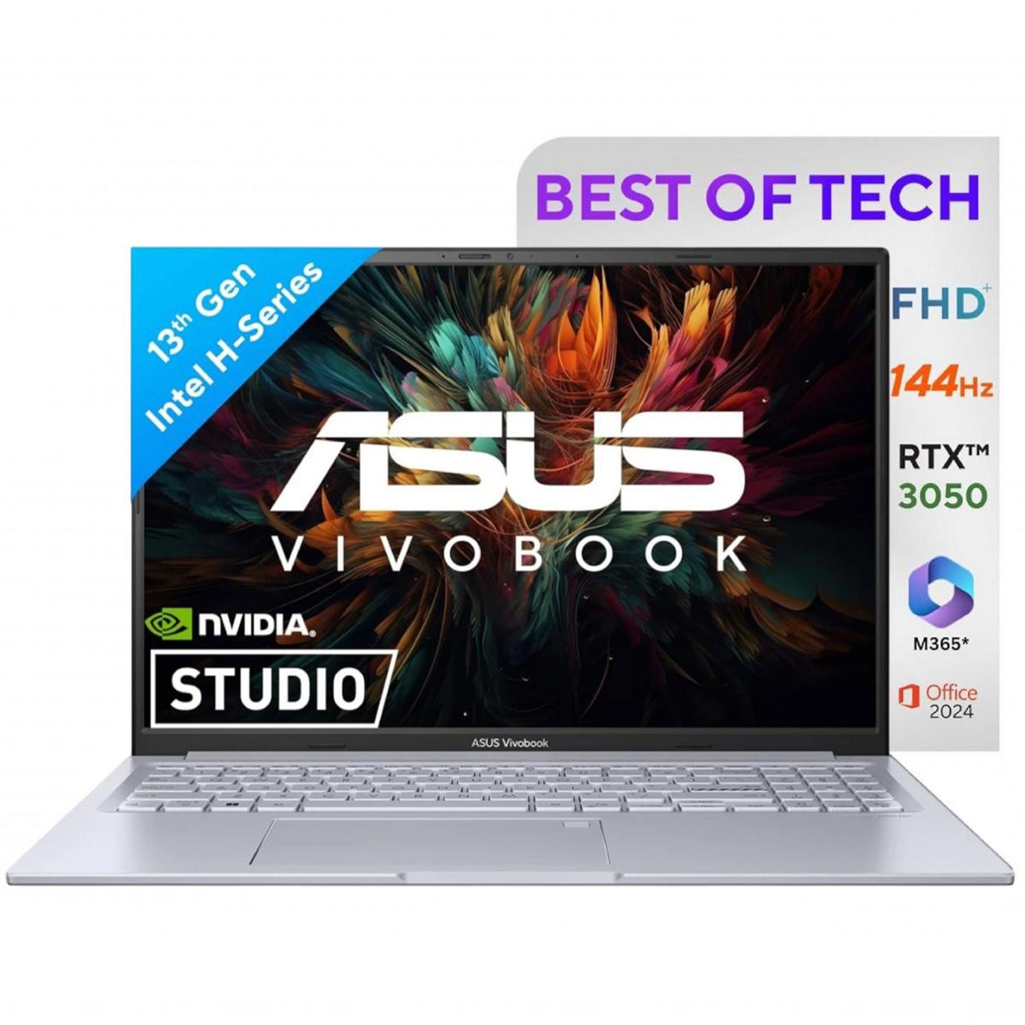 Laptop ASUS Vivobook 16X 13th Gen Intel® Core™ i7-13620H Processor NVIDIA RTX™ 3050 4GB GDDR6, 16GB DDR4, 1TB M.2 NVMe, 16.0-inch WUXGA 144Hz - Cool Silver (K3605VC-RP381)