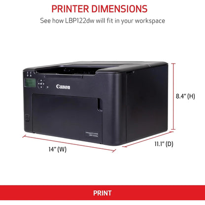Canon i-SENSYS LBP122DW Laser Mono Printer Duplex Wireless & USB & Network Interface For Windows/Mac/Linux - Black