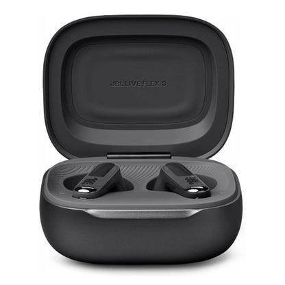 JBL LIVE FLEX 3 True wireless noise-cancelling earbuds with open-stick design and 50 hours total playback plus wireless charging, Black