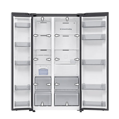 Samsung Side-by-Side Refrigerator 654 Liters Black (RS70F65Q1BLV)