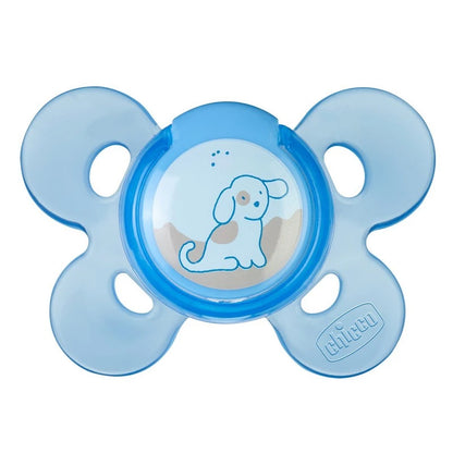 Chicco Physio Comfort Pacifier 0–6 Months Blue, Silicone, BPA-Free, Ergonomic Design, Orthodontic, 1 Piece with Sterilizable Case