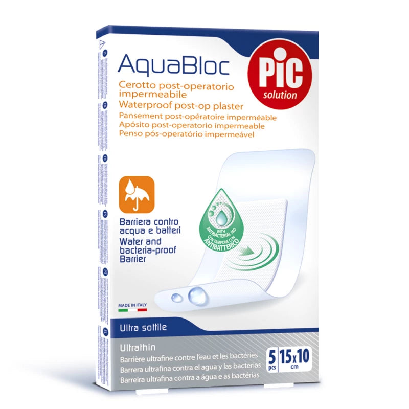 PIC SOLUTION AquaBloc Patch After Operating table Waterproof 15x10 - Pack of 5