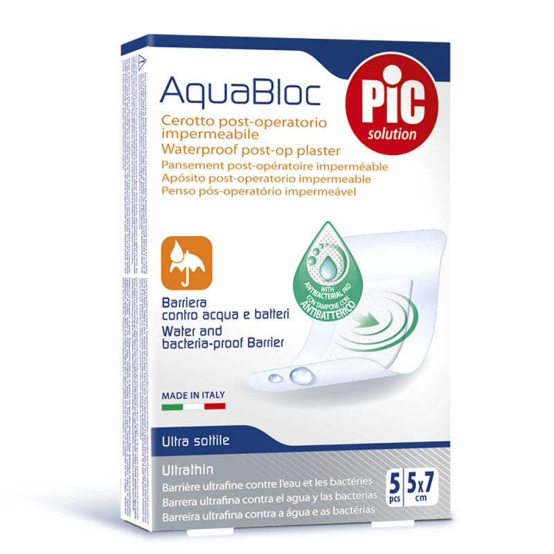 PIC SOLUTION Aquabloc - Bandage after Operating Table Waterproof 5x7 - Pack of 5