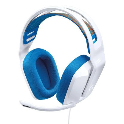 Logitech G335 Wired Gaming Headset – 40mm Drivers, Suspension Headband, Flip‑to‑Mute Mic, 240g Lightweight Build, 3.5mm Plug‑and‑Play, White