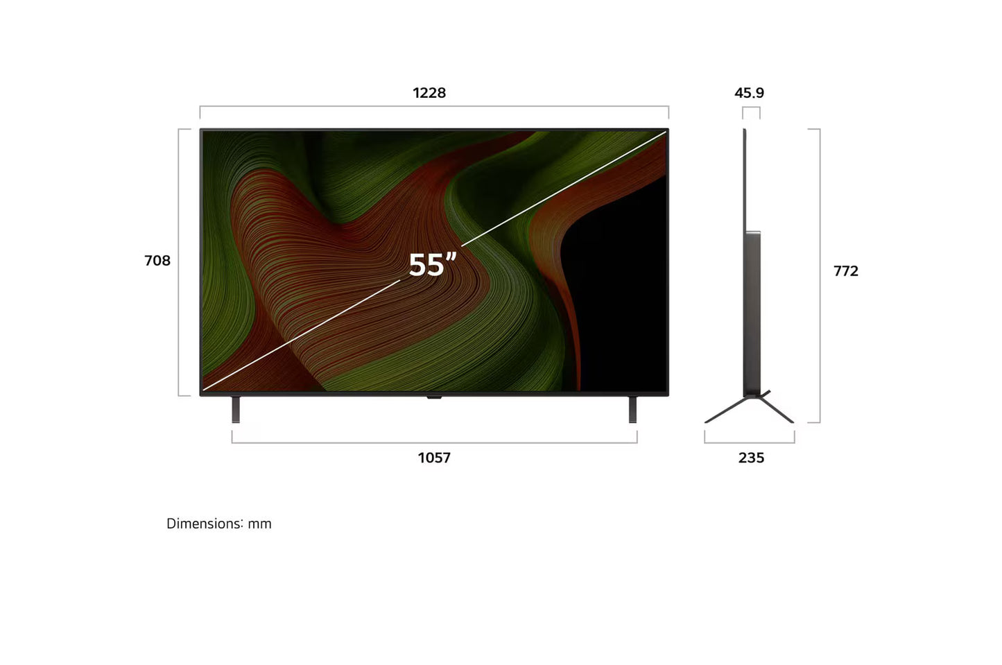55 inch LG OLED AI B5 4K 120Hz Smart TV AI Magic remote webOS25 2025