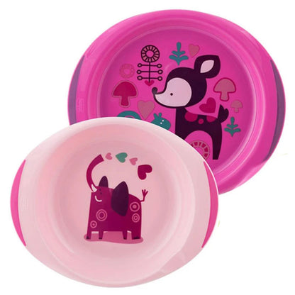 Chicco Dish Set For Girls, Pink Color ,+12 Months