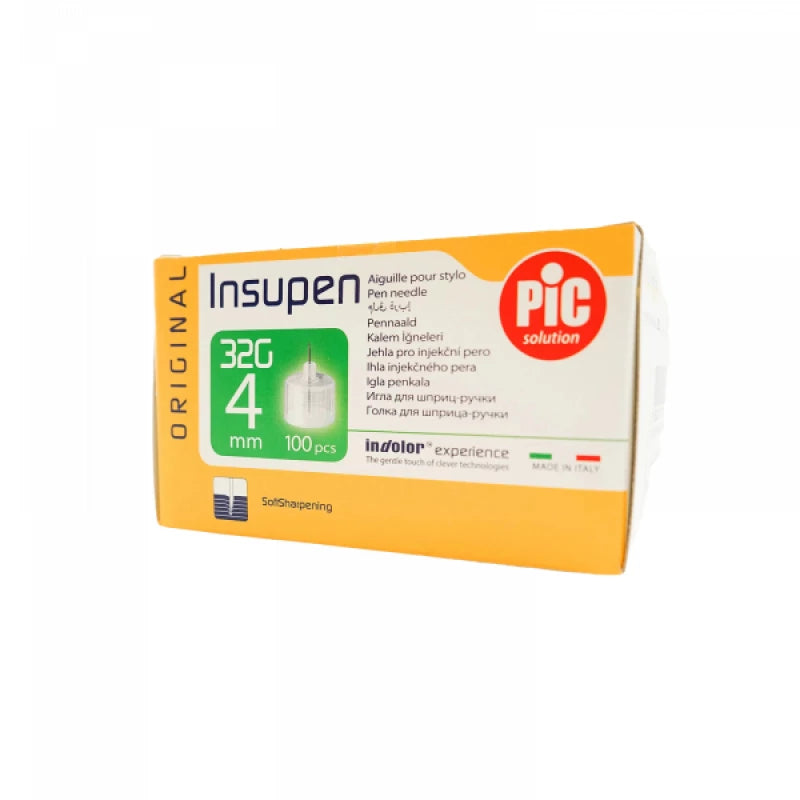 PIC SOLUTION Solution Insulin Pen Needles Insupen 32 Gram, 100 Pieces