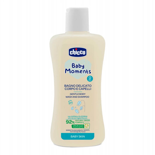 Chicco Baby Moments Gentle Body Wash And Shampoo, 200 Ml
