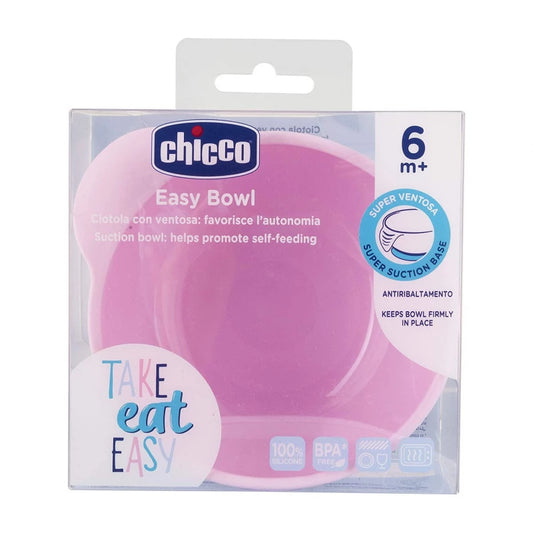 Chicco Silicone Suction Bowl, Pink Color, +6 Months