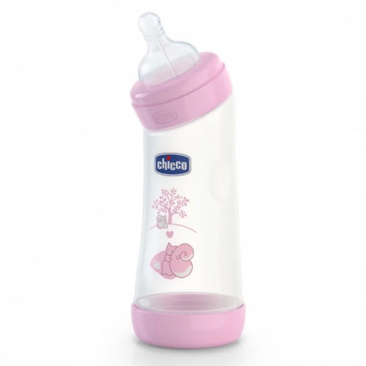 Chicco Bottle Well Being Angel, Girl 250ml Normal Silicone Nipple, Pink