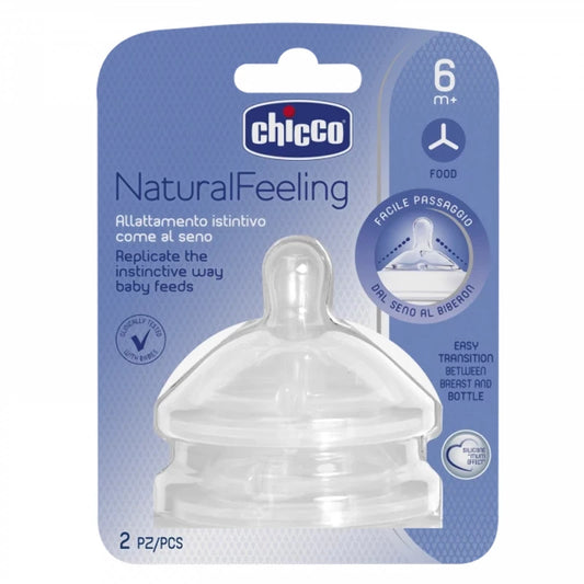 Chicco Natural Feeling Teat 6M+ Food Flow 2 Pcs