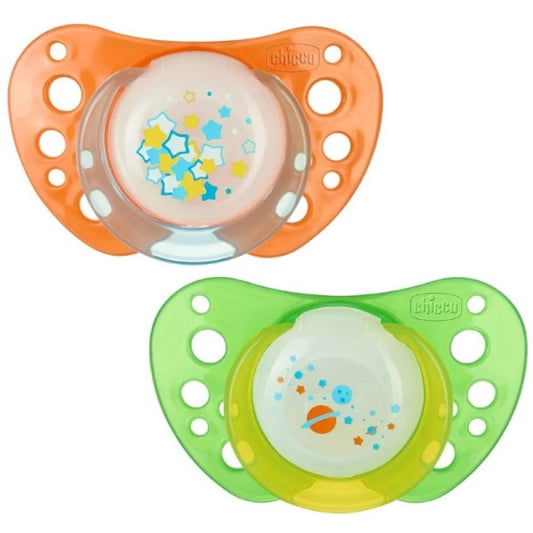 Chicco Soother Physio Air Lumi Silicone (6-12 months) 2 Pcs