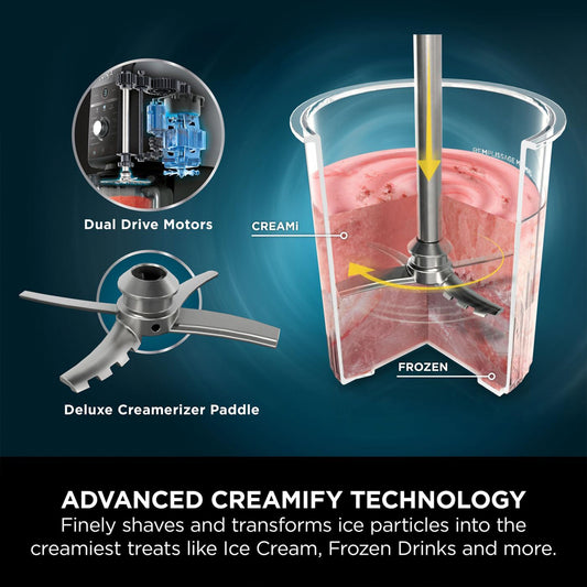 Ninja CREAMi Deluxe Ice Cream Maker & Frozen Dessert Maker with 3 Tubs (NC501UK)