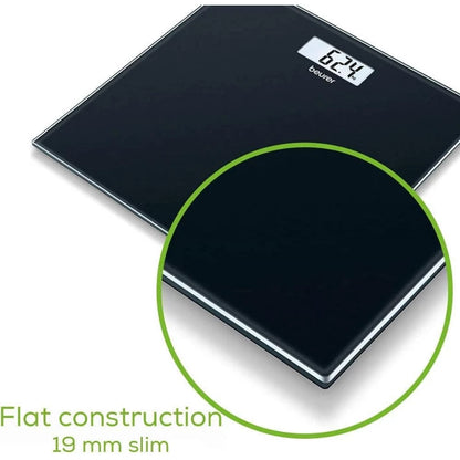 Beurer Bathroom Glass Scale, Black