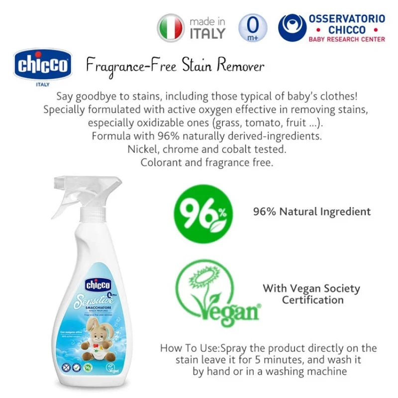Chicco Sensitive Spray Stain Remover Fabrics 500 ml