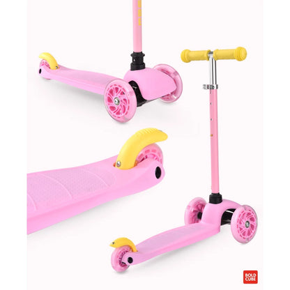 BoldCube Teeny 3-Wheel Scooter – Pink Lightweight Kids Scooter for Toddlers