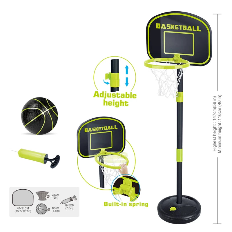 Aojie Sport Basketball Set for Kids - Adjustable Height