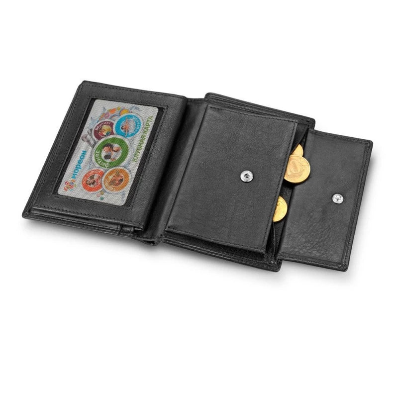 Samsonite Attack Leather Wallet Black, Genuine Leather, 7 Card Slots, and Coin Pocket