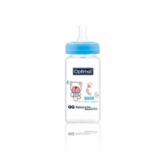 Optimal Glass Baby Bottle 160ml Narrow Neck, Blue, Pink, White, 0m+ for Newborns