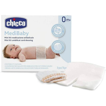 Chicco MediBaby Mini Kit Umbilical Wound Dressing: Gentle 3 Piece Set for Newborns, Sterilized and Hygienic Care, Convenient for On The Go Use, Essential Baby First Aid