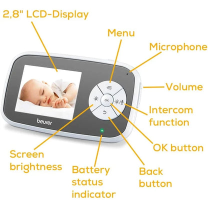 Beurer BY 110 Video Baby Monitor with Camera Wireless Night Vision, Temperature Monitoring