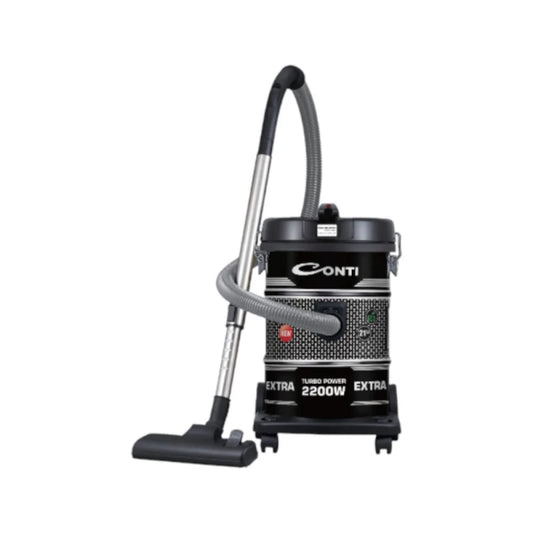 Conti Vacuum Cleaner 2200W Metal Drum Black 21L Capacity with Micro Filter