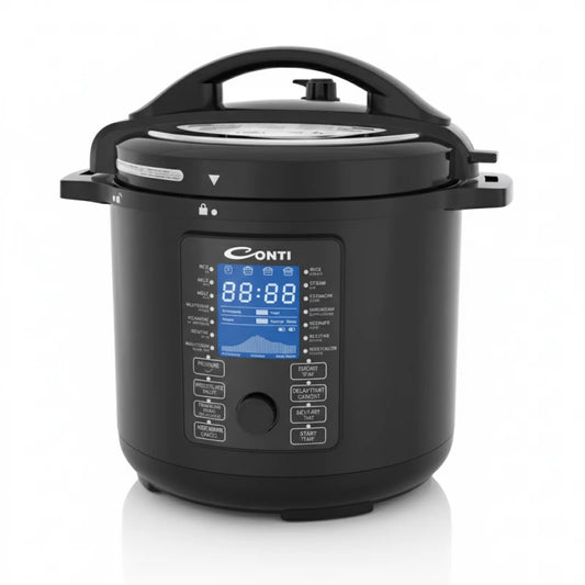 Conti Electric Pressure Cooker 10 Liter Black, 15 Preset Menus, LED Display