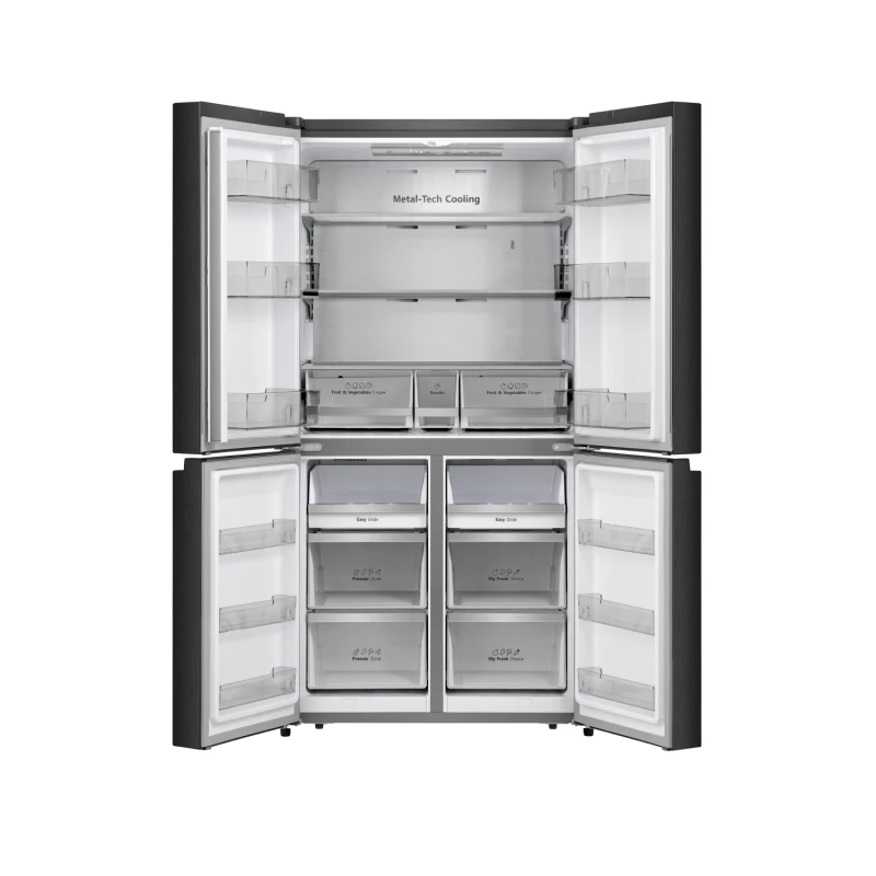 Hisense RQ5G728NAB French Door Refrigerator Black Stainless Steel Finish 583 Liter Capacity with Internal Water Dispenser and Ice Maker for Modern Kitchens