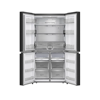 Hisense RQ5G728NAB French Door Refrigerator Black Stainless Steel Finish 583 Liter Capacity with Internal Water Dispenser and Ice Maker for Modern Kitchens