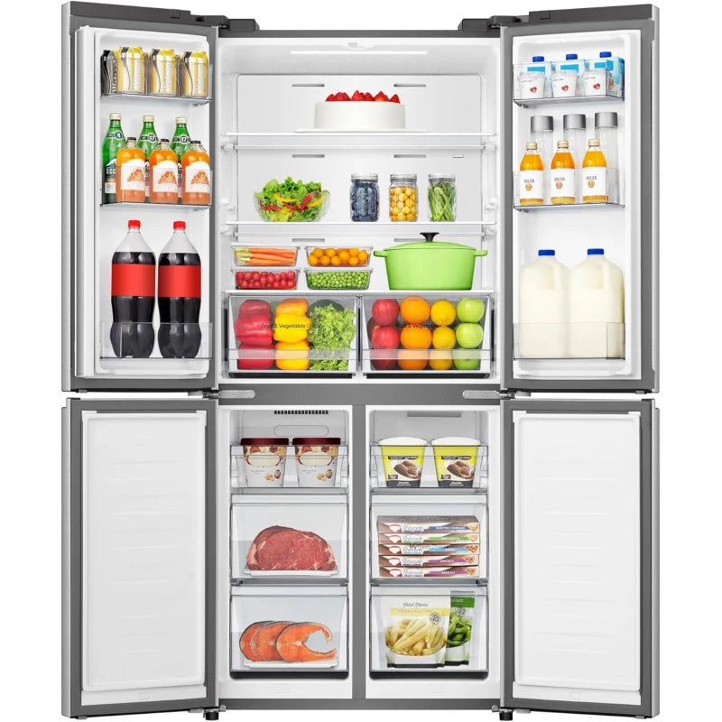 Hisense 4 Door Refrigerator 456 Liters Stainless Steel