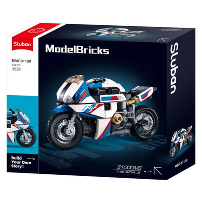 Sluban S1000MS Motorbike Model Building Blocks 242 Piece Kit for Ages 10+