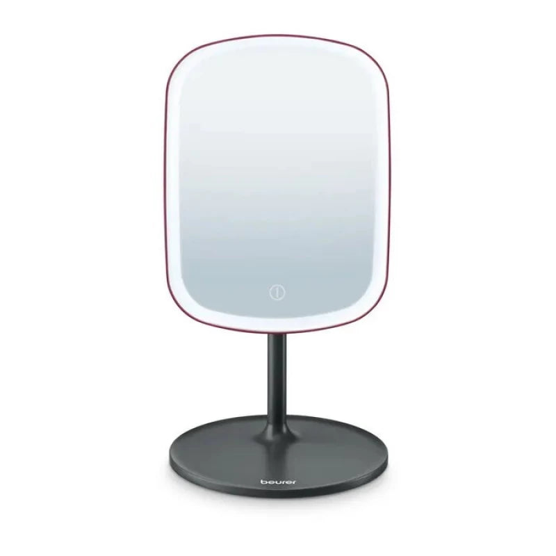 Beurer BS 47 LE4 Illuminated Cosmetic Mirror 5x Magnification LED Lighting Rechargeable for Travel and Home Use Dual Sided 1x and 5x Magnification