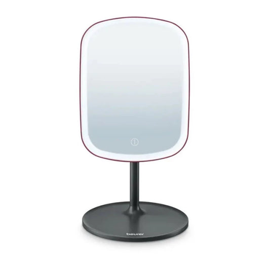 Beurer BS 47 LE4 Illuminated Cosmetic Mirror 5x Magnification LED Lighting Rechargeable for Travel and Home Use Dual Sided 1x and 5x Magnification