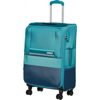 American Tourister Auriga Spinner Luggage Bag 57cm Aqua Green Lightweight Travel Suitcase