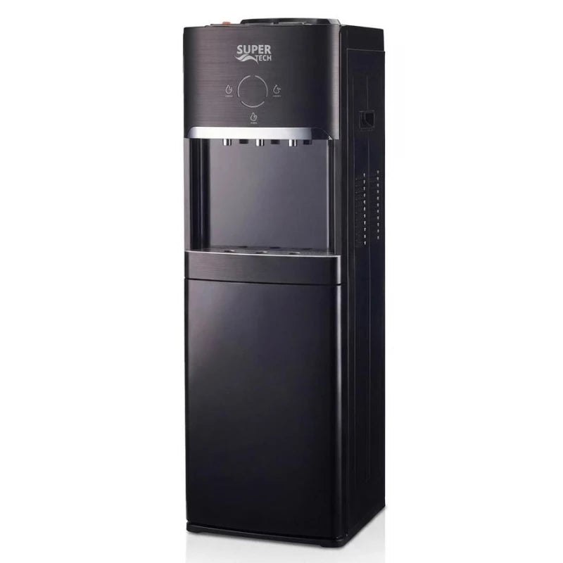 SuperTech Inverter Water Dispenser, 3 Taps, 7L Capacity, Storage Cabinet, Black, RAX5-2-63LB